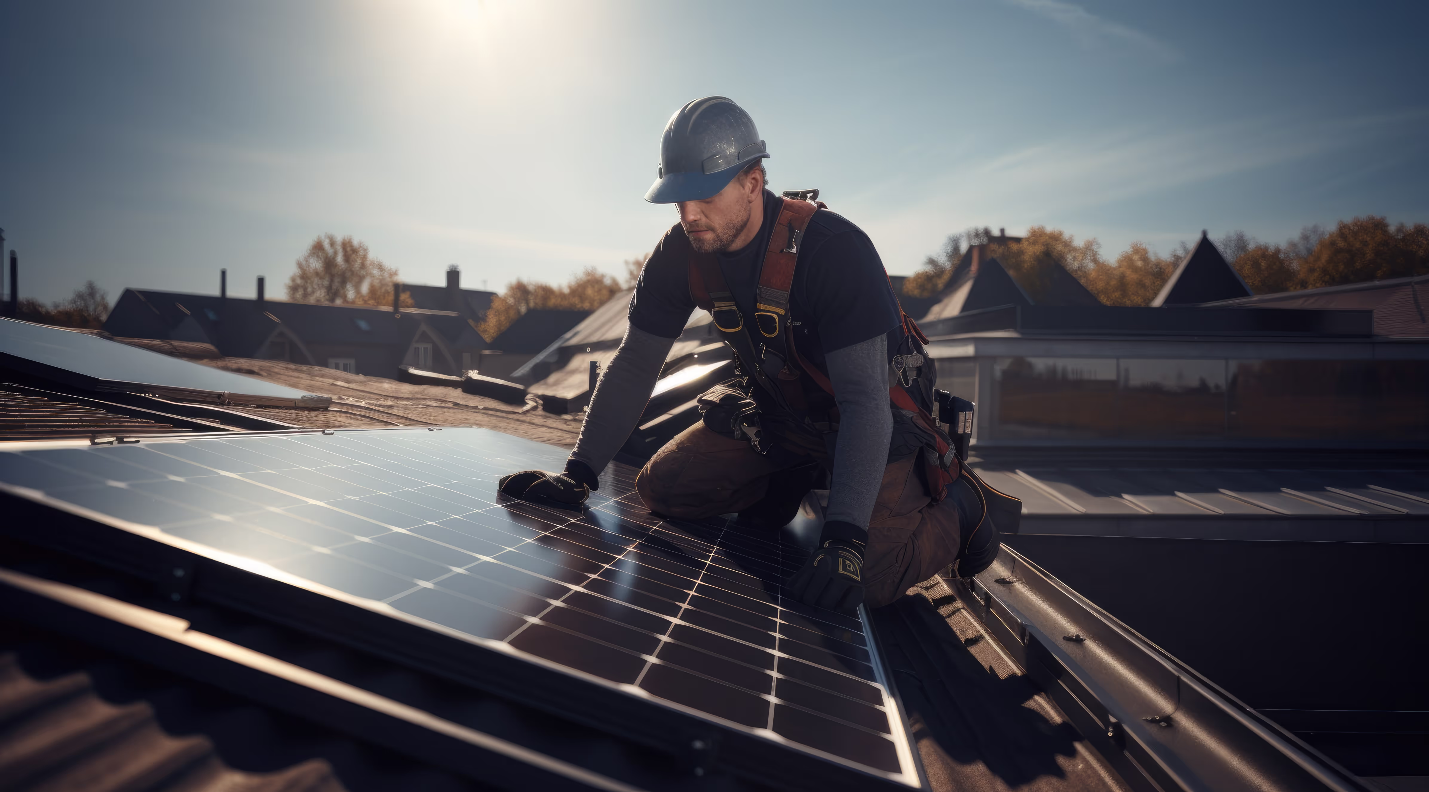 Solar panel roof