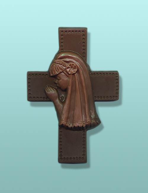 Praying Girl Chocolate Cross